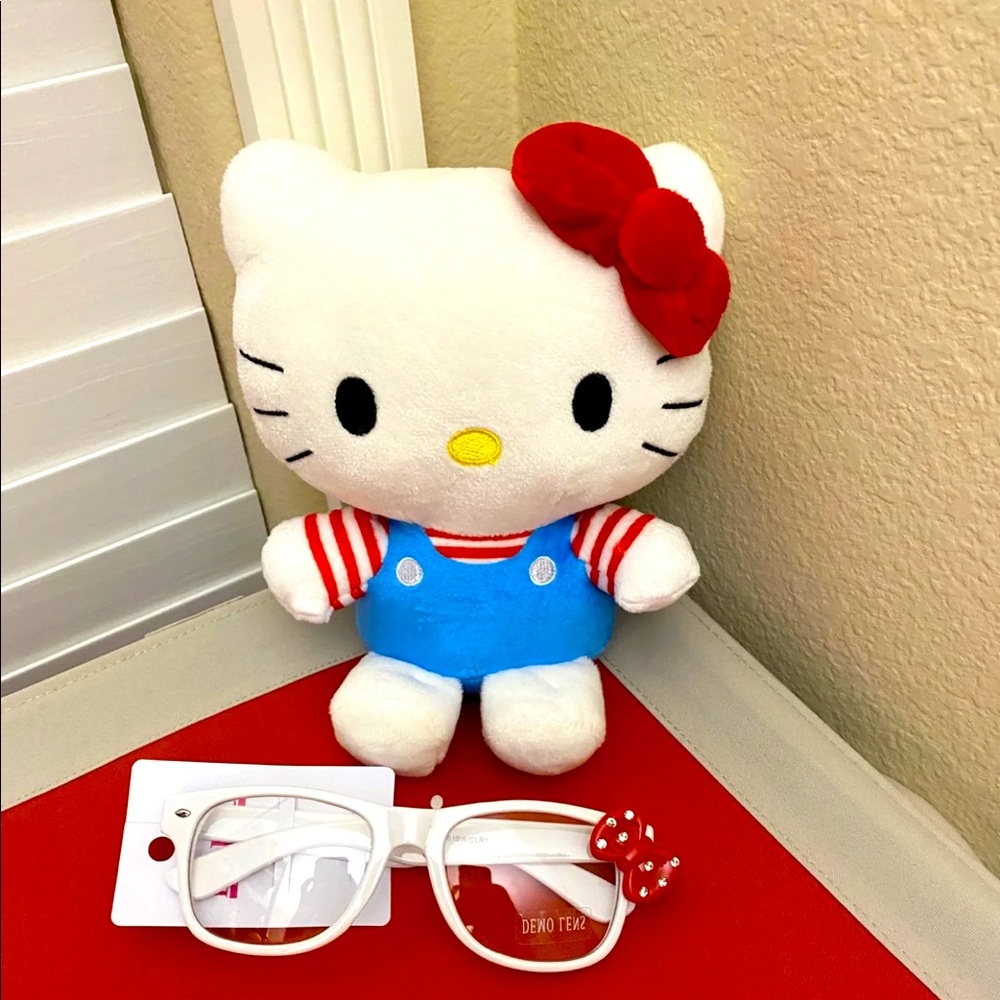 Hello Kitty Plush and Hello Kitty eyeglasses Bundle